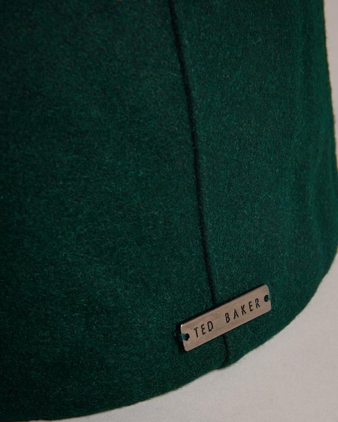 Casquette Ted Baker Woollen Flat Vert Foncé Homme | CND-42579617